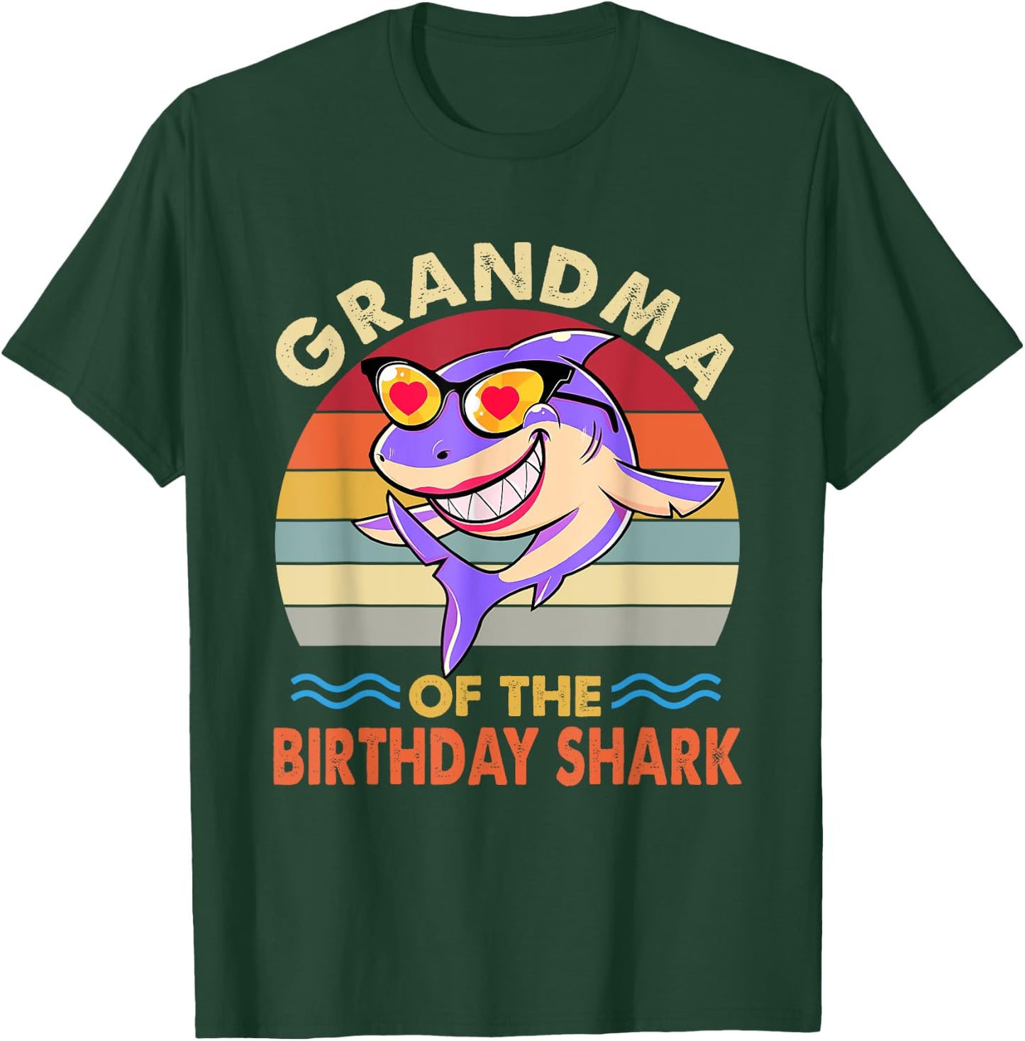 Grandma of the Shark Birthday Matching Family T-Shirt - T-Shirt | Forest