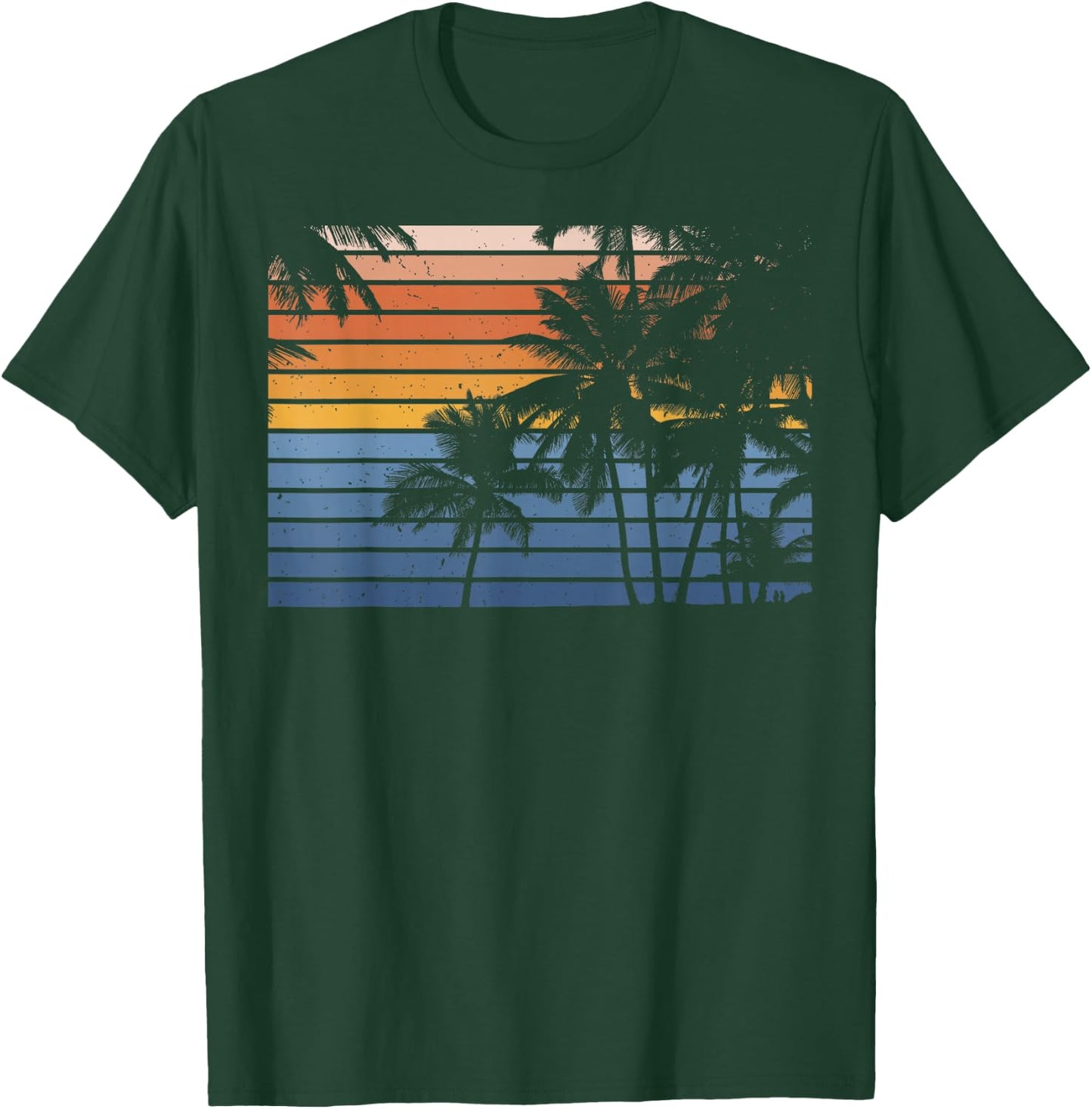Palm Tree Silhouette Tree Design Vintage Graphic Gift T-Shirt - T-Shirt | Forest