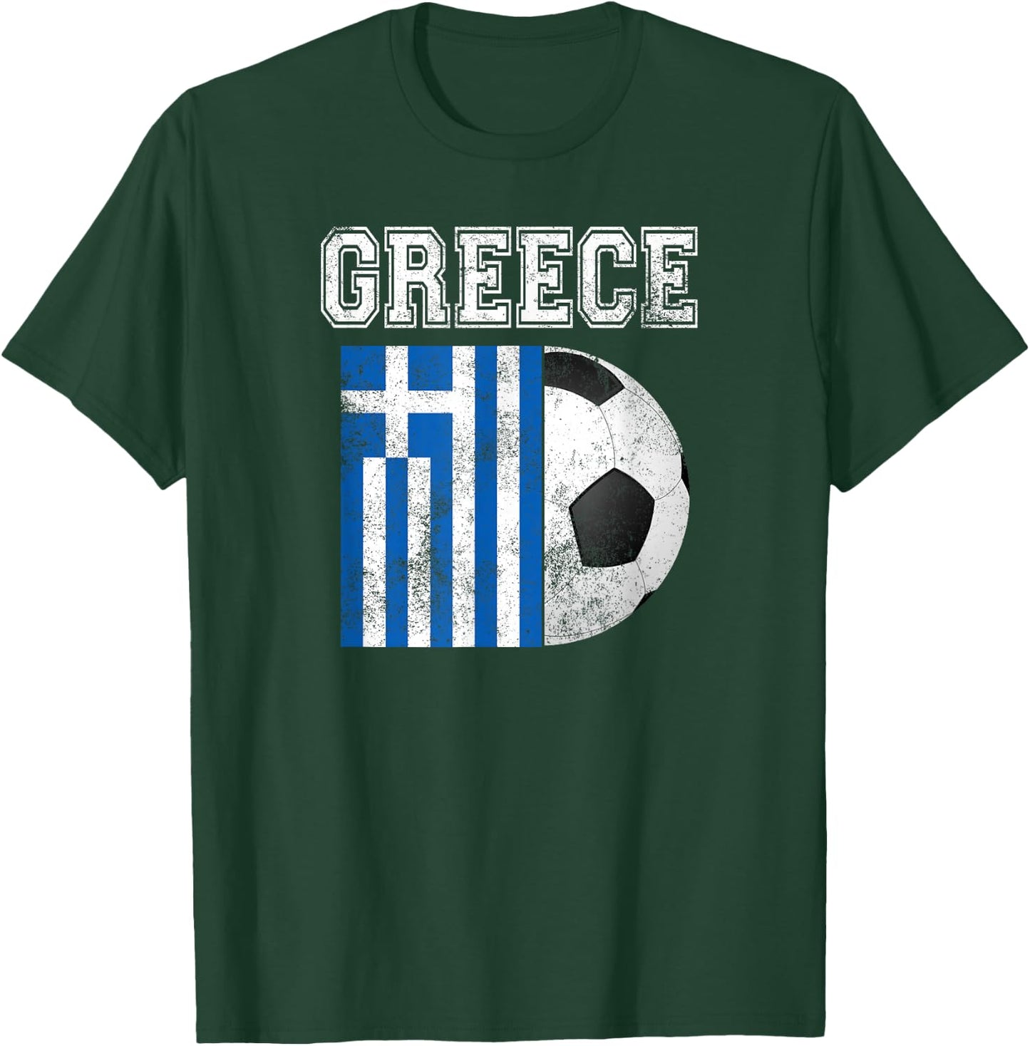 Greece Flag - Soccer Futbol Football T-Shirt - T-Shirt | Forest