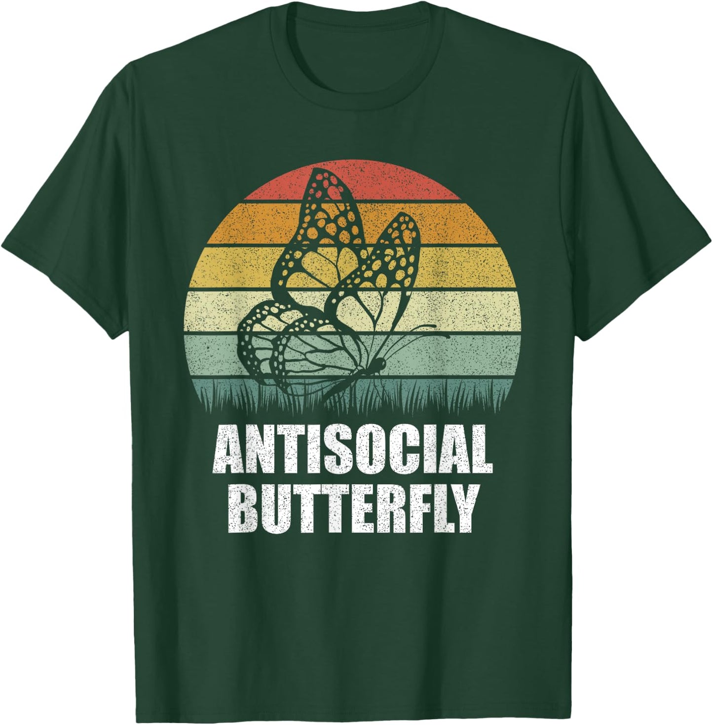 Retro Antisocial Butterfly Shirt Funny Gifts For Introverts T-Shirt - T-Shirt | Forest