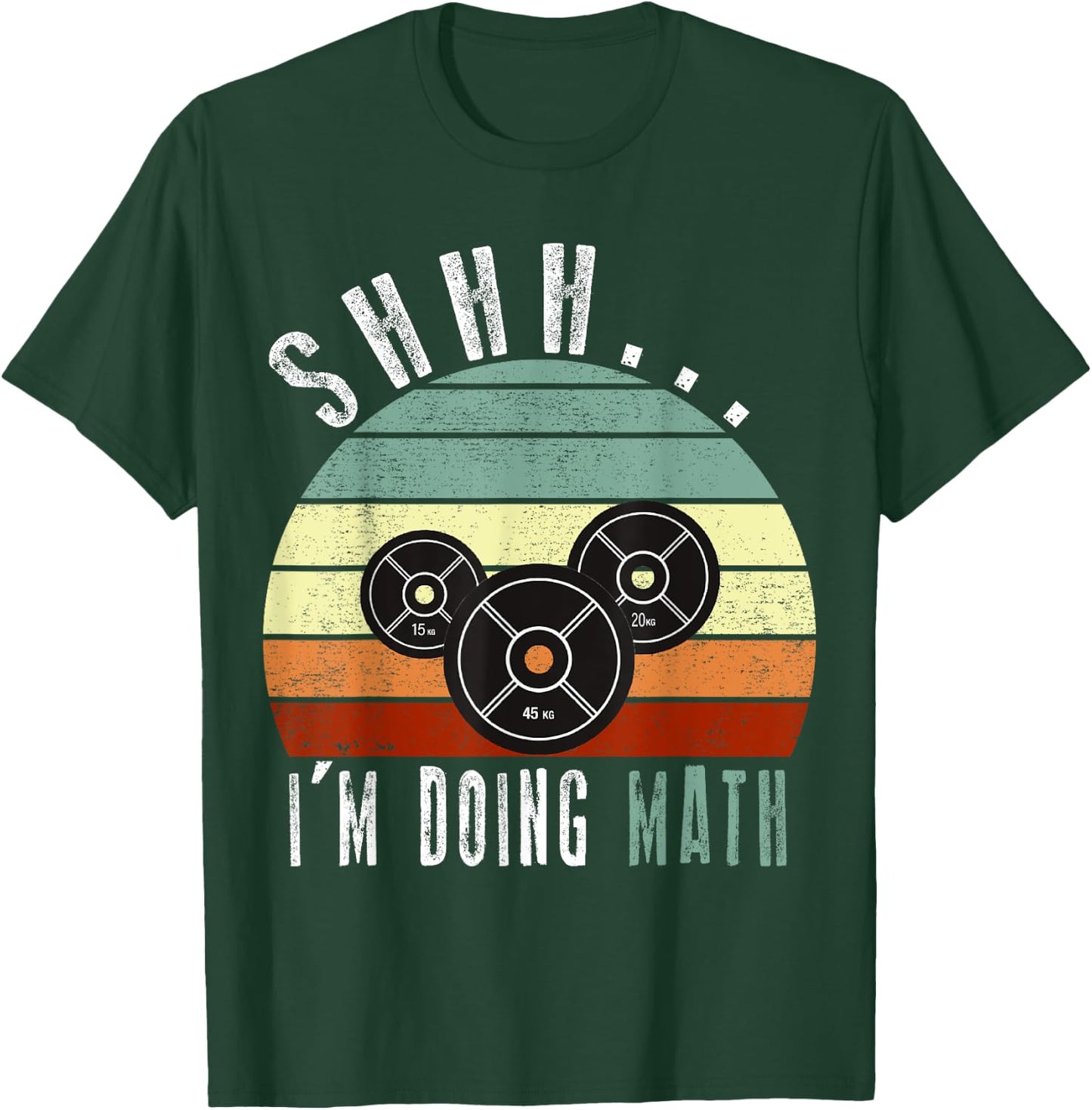Shhh i'm doing math Weight Lifting Gym Workout retro vintage T-Shirt - T-Shirt | Forest