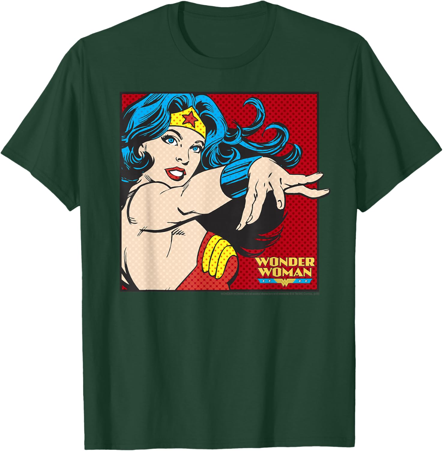 DC Comics Wonder Woman Retro Pop Art Portrait T-Shirt - T-Shirt | Forest