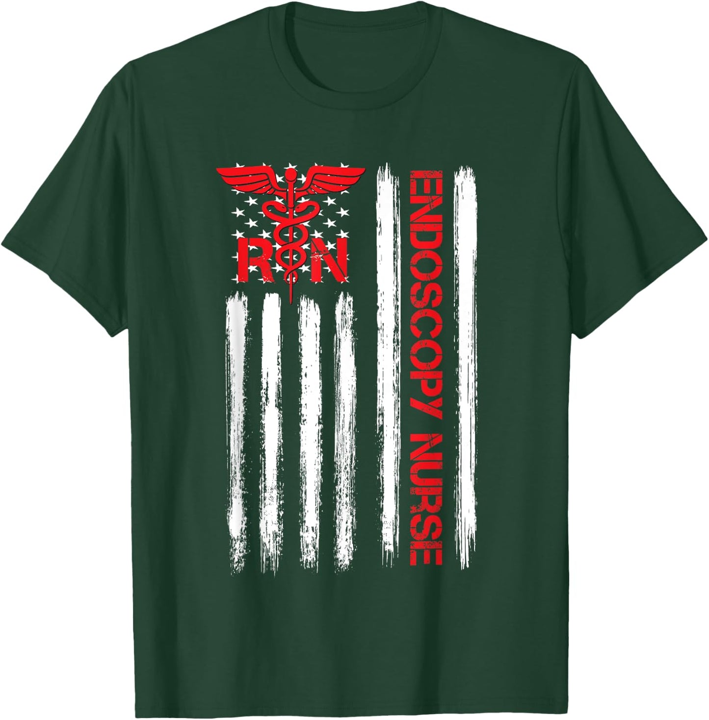American Flag RN Endoscopy Nurse Gastroenterologist GI T-Shirt - T-Shirt | Forest