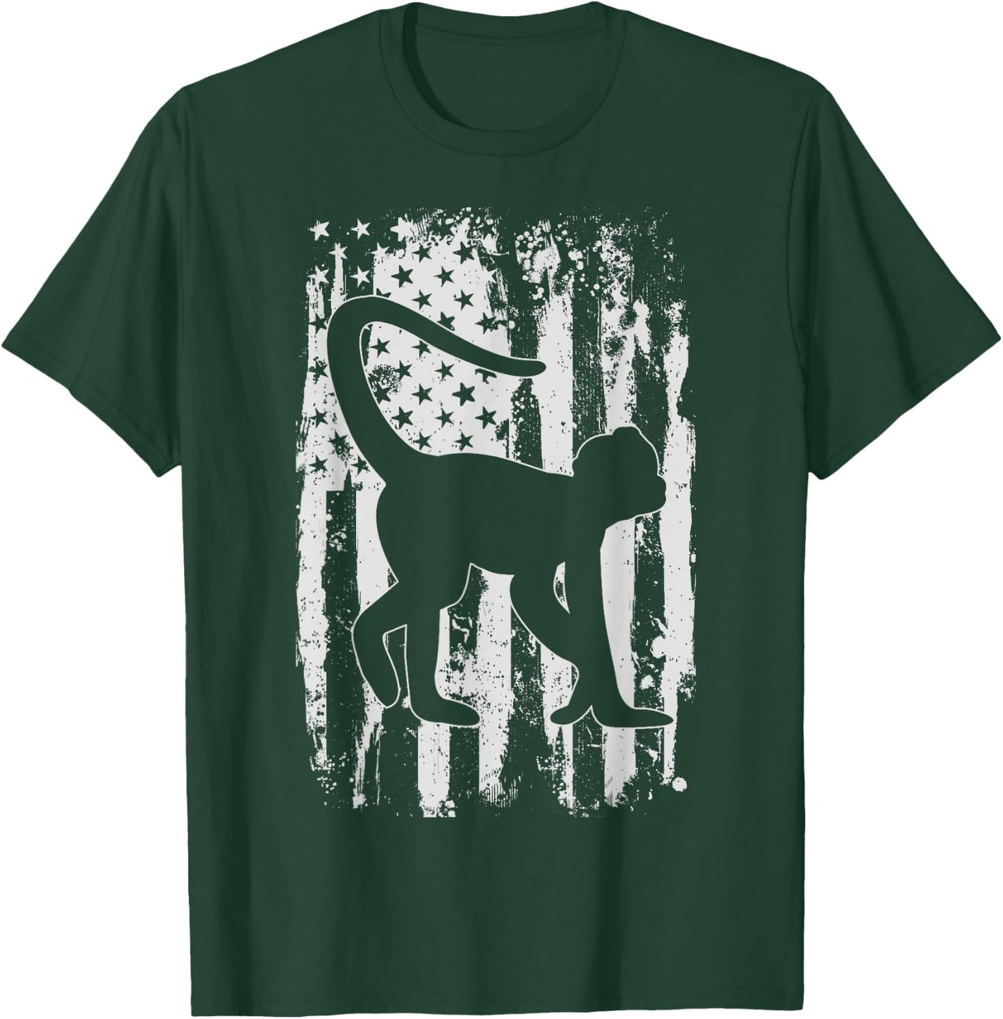 Spider Monkey American Flag Vintage T-Shirt - T-Shirt | Forest