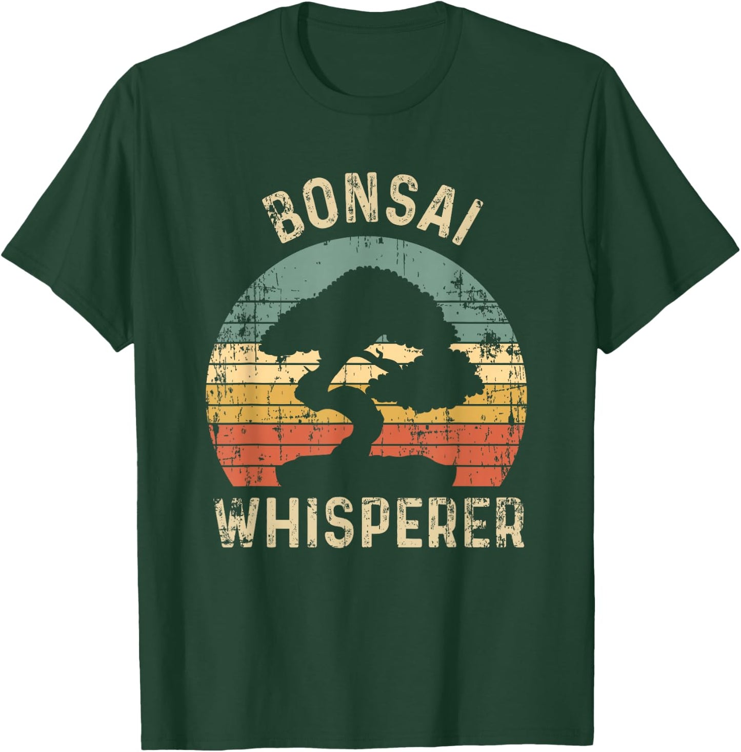 Bonsai Tree Whisperer Japanese Gardener Sunset Funny Gift T-Shirt - T-Shirt | Forest