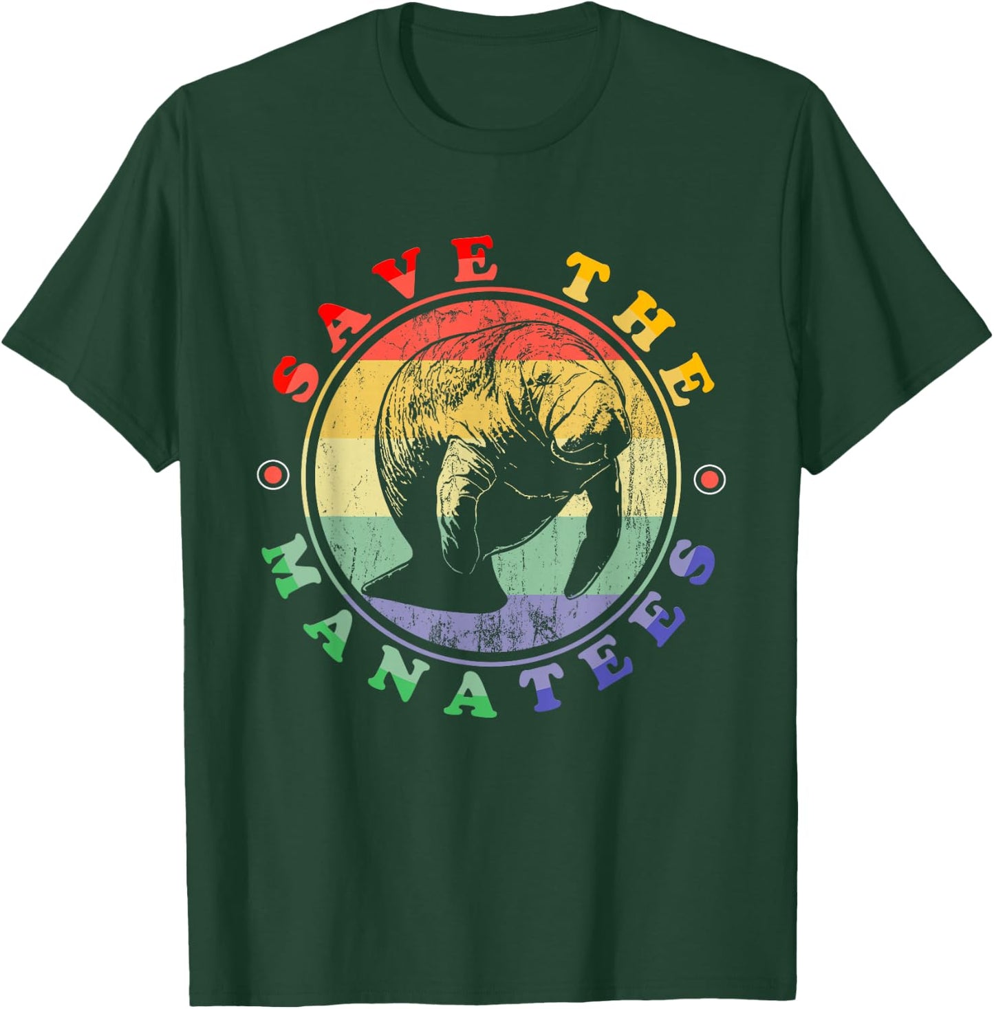 Save The Manatees Love Manatees Animal Retro Manatee T-Shirt - T-Shirt | Forest