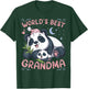 Conreo World's Best Grandma Panda Grandmother & Cub Pajama Top Black Women's Small Modern Sleepwear Cartoon Panda T-Shirt - T-Shirt | Forest