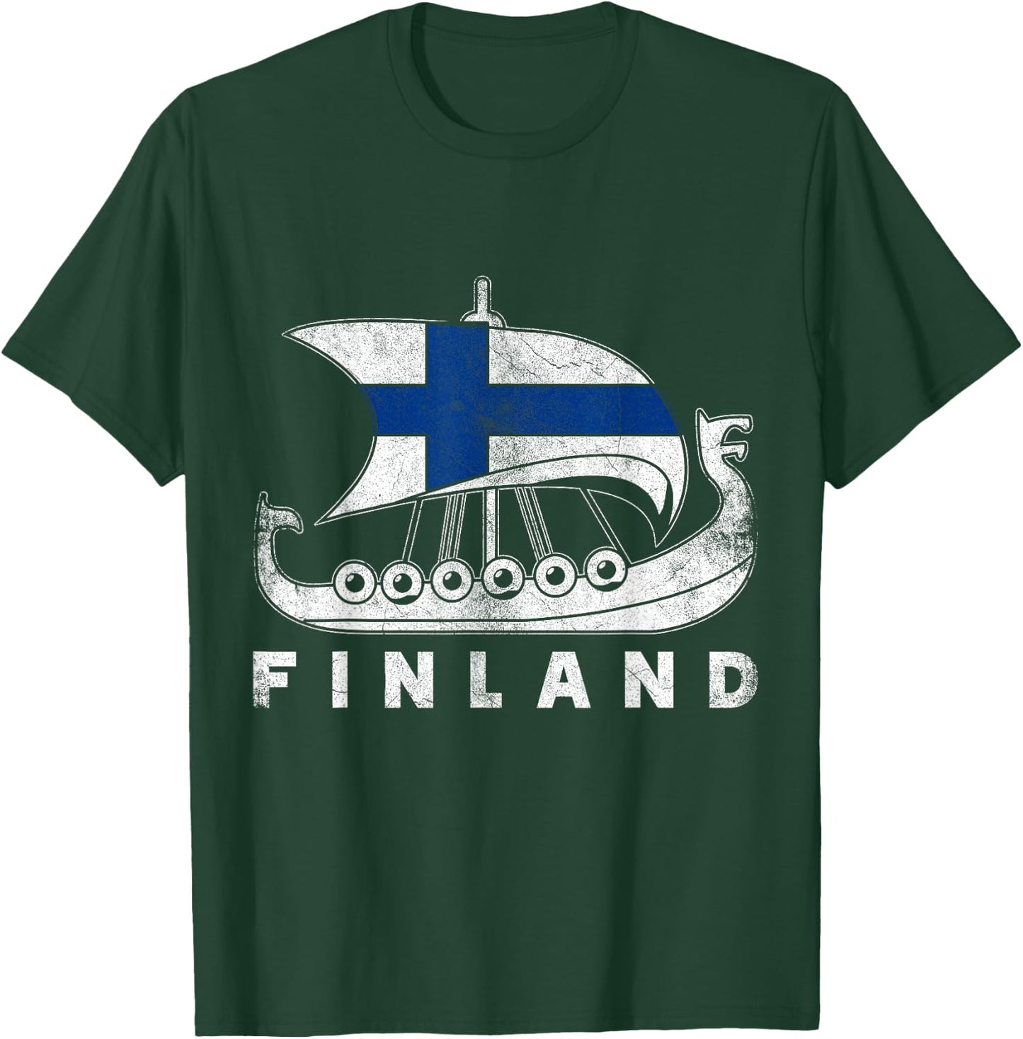 Finnish & Gifts -Adults Black Cotton Viking Themed T-Shirt - T-Shirt | Forest