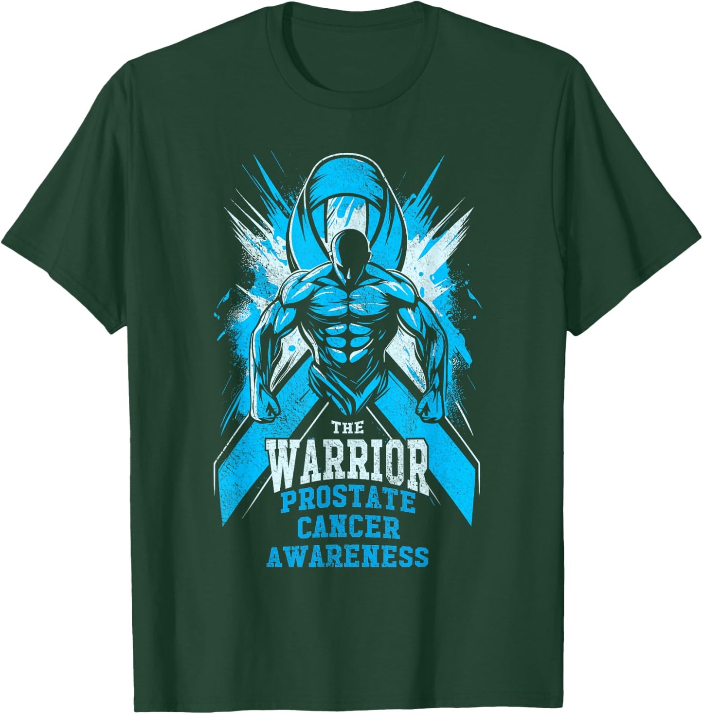 Warrior Prostate Cancer Awareness, Light Blue Ribbon Fight T-Shirt - T-Shirt | Forest