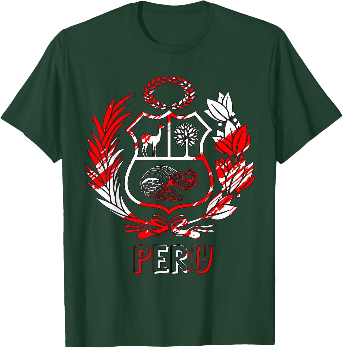 Peru Rojo-Blanco - Peru Design Shirt - t Shirt Peru T-Shirt - T-Shirt | Forest