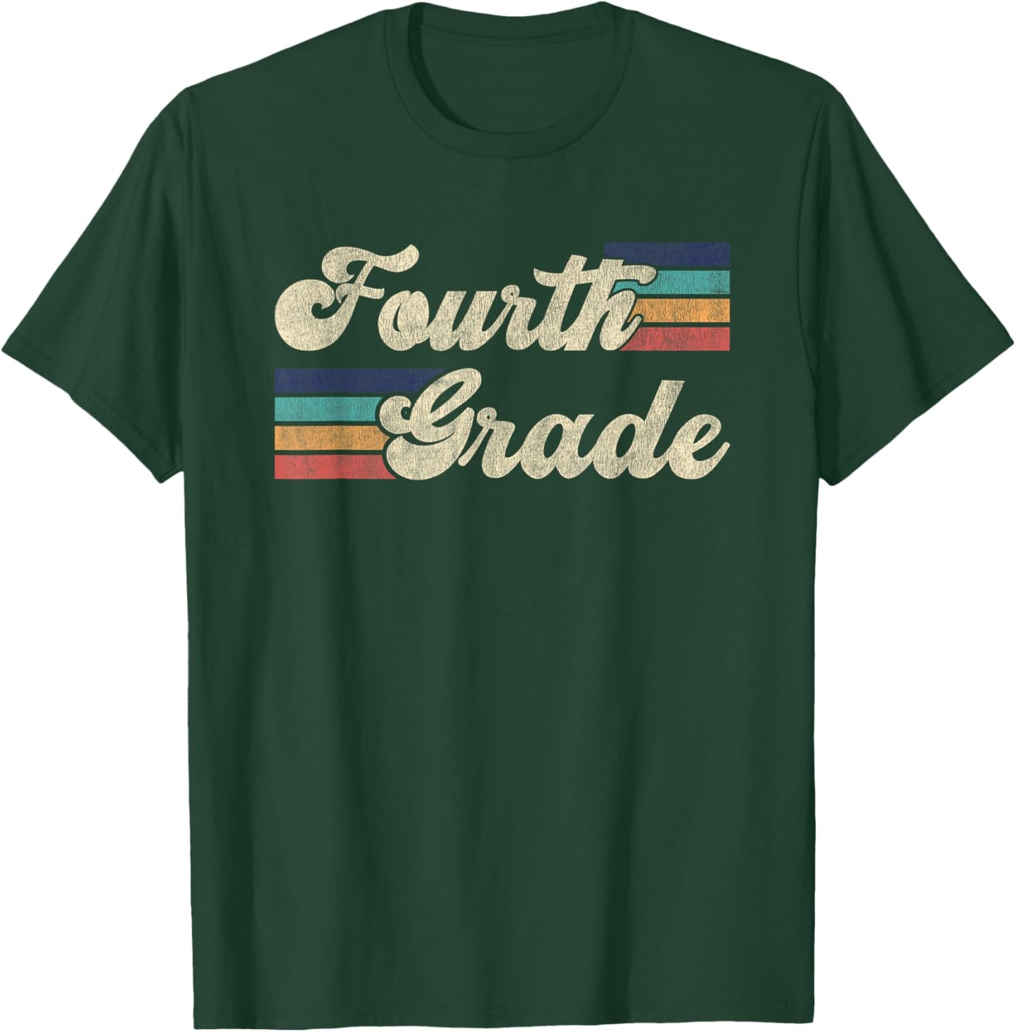 Retro Fourth Grade Shirt First Day Of School Teacher T-Shirt - T-Shirt | Forest