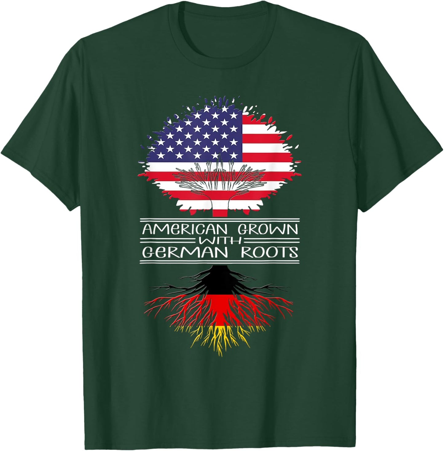 American Grown With German Roots Germany Us German American T-Shirt - T-Shirt | Forest