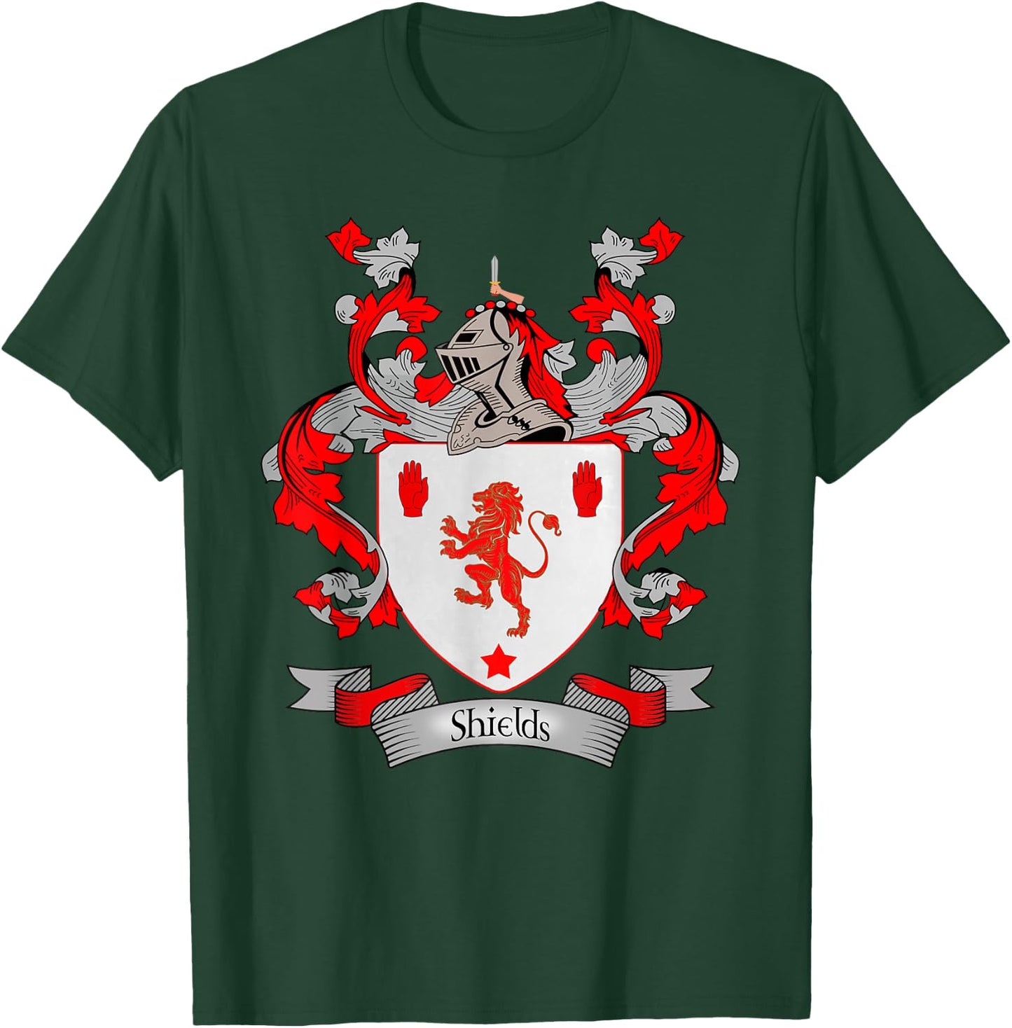 Shields Coat of Arms | Shields Surname Family Crest T-Shirt - T-Shirt | Forest