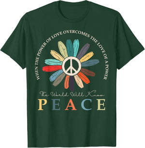 Power Of Love Is Bigger Than Love of Power, Hippie Flower T-Shirt - T-Shirt | Forest
