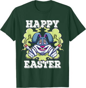 Happy Easter Stoned Rabbit Marijuana Stoner Pothead Cannabis T-Shirt - T-Shirt | Forest