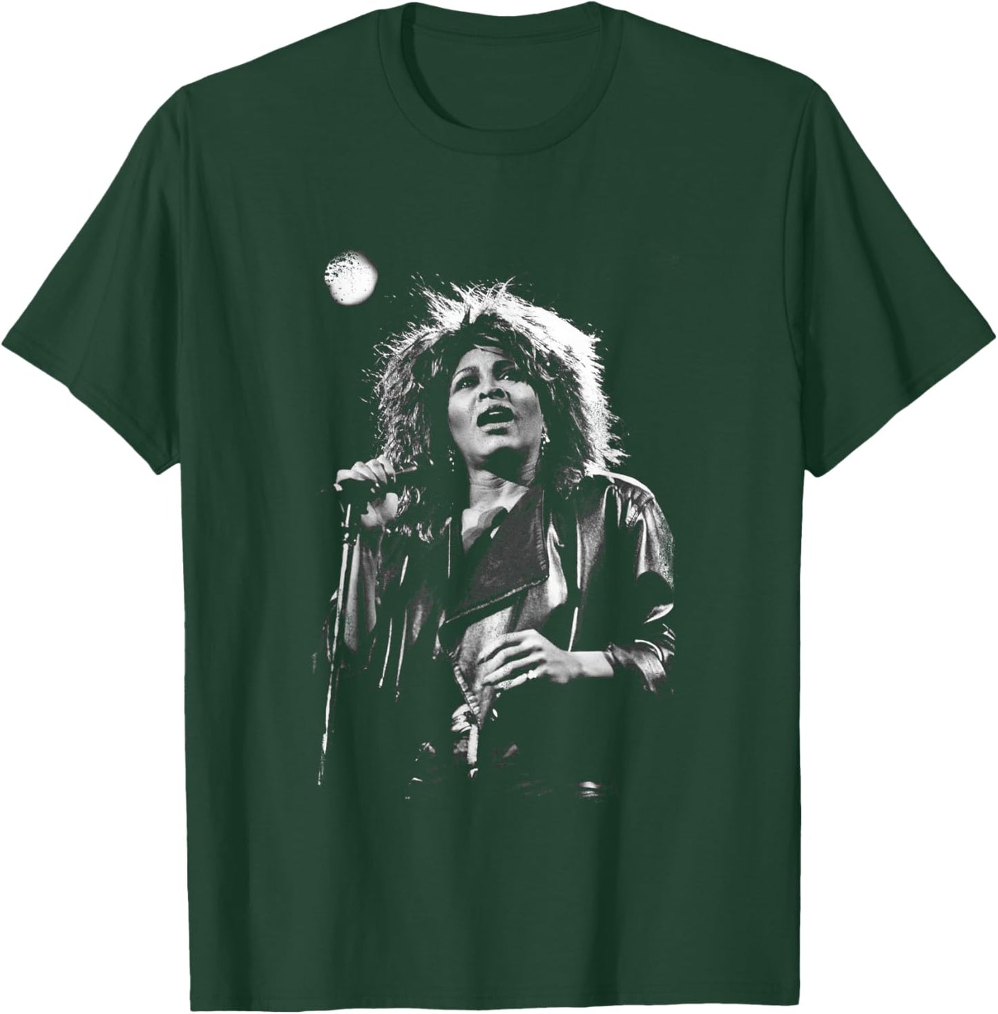 Queen Of Rock N Roll Tina Turner Live B&W By Stephen Wright T-Shirt - T-Shirt | Forest