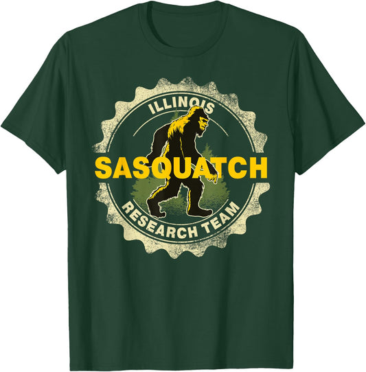 Illinois Sasquatch Research Team Bigfoot Believer Fan T-Shirt - T-Shirt | Forest