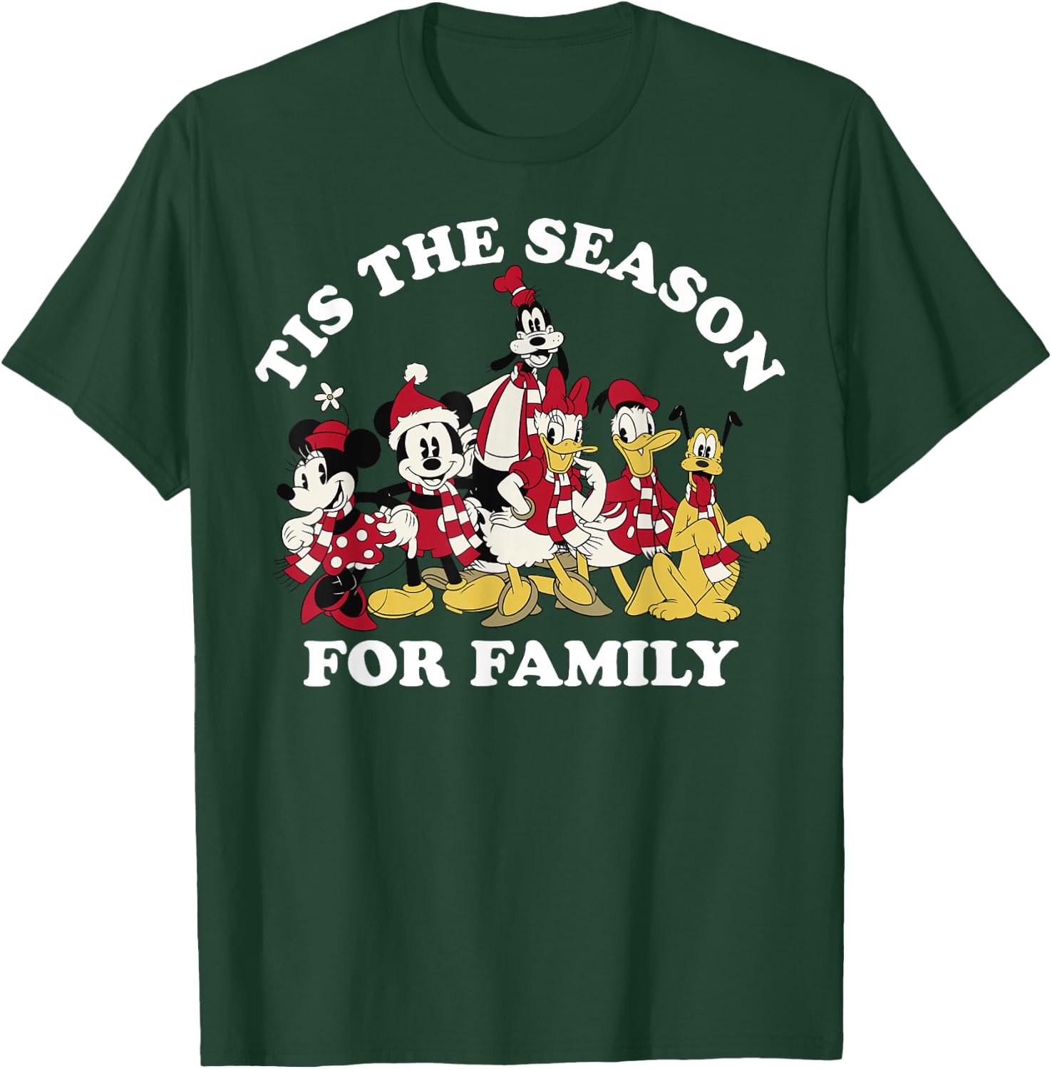Disney Mickey and Friends Christmas Season for Family T-Shirt - T-Shirt | Forest