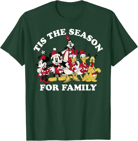 Disney Mickey and Friends Christmas Season for Family T-Shirt - T-Shirt | Forest