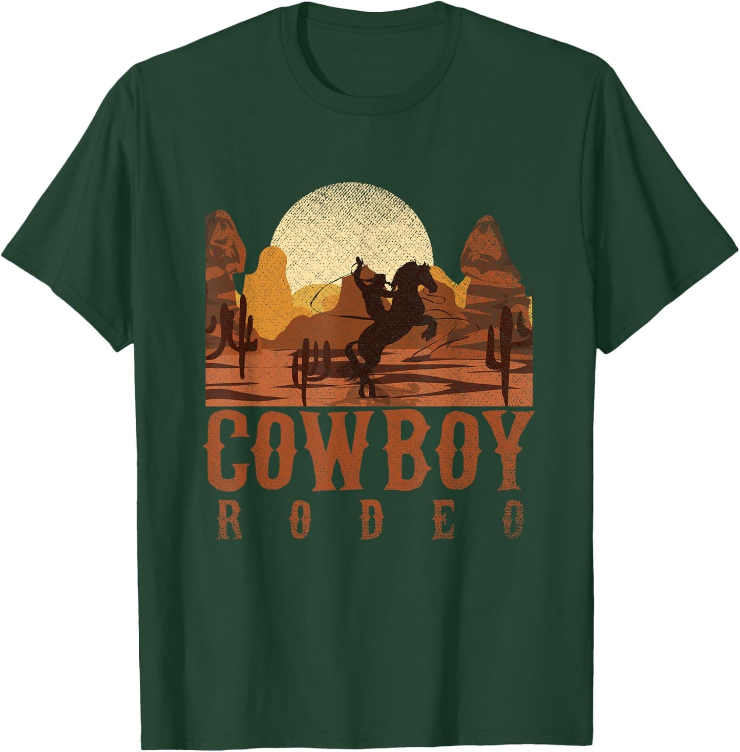 Cowboy Rodeo Western Texan Gift Horseback Riding Cowboy T-Shirt - T-Shirt | Forest