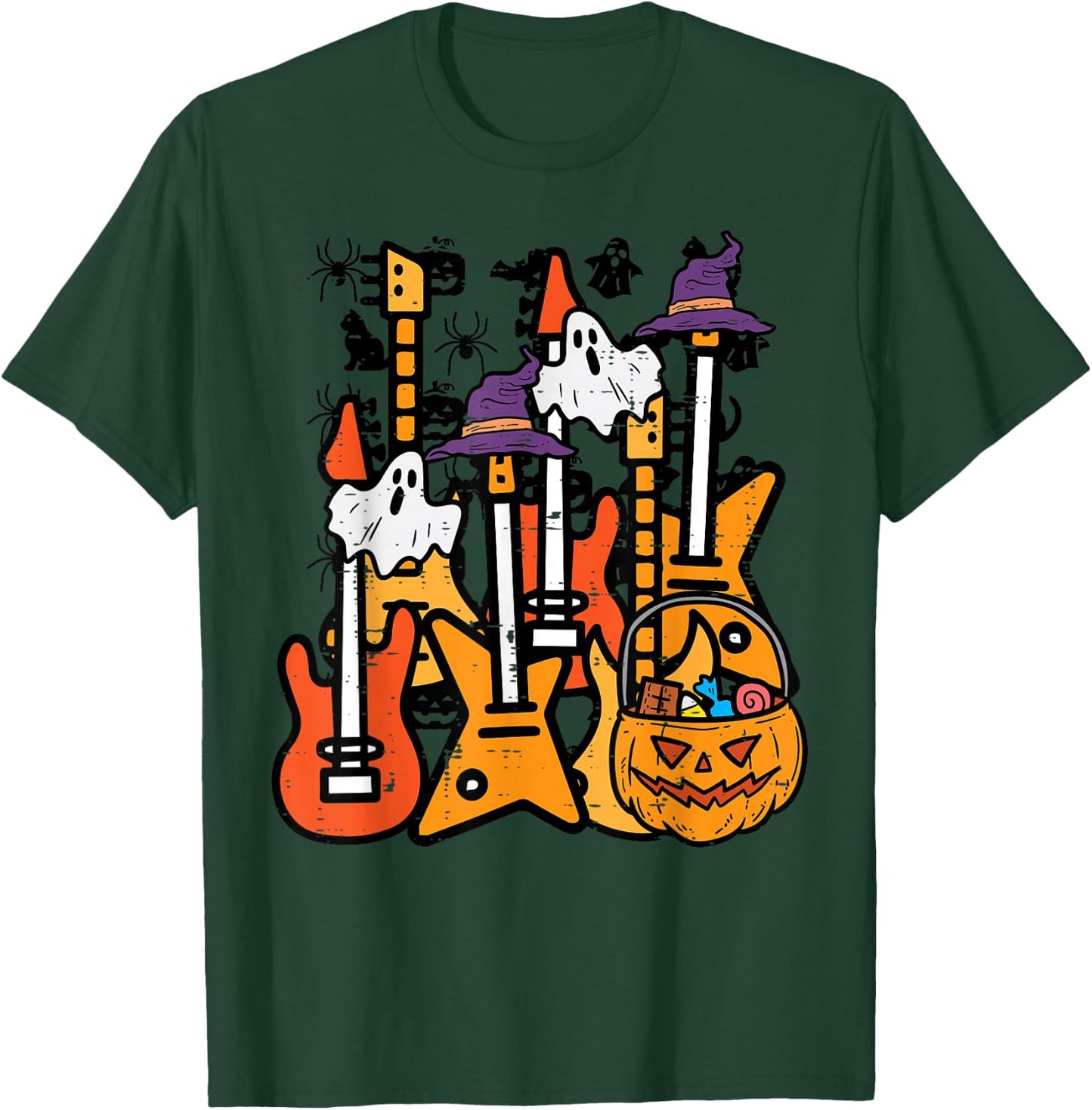 Halloween Rocker Guitars Rock Costume Men Boys Kids Youth T-Shirt - T-Shirt | Forest
