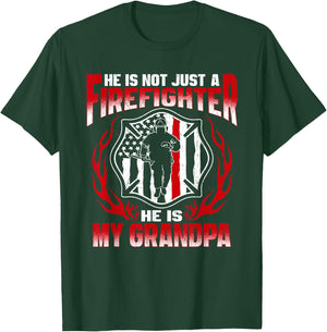 My Grandpa Is A Firefighter Hero Proud Fire Grandchild Gift T-Shirt - T-Shirt | Forest