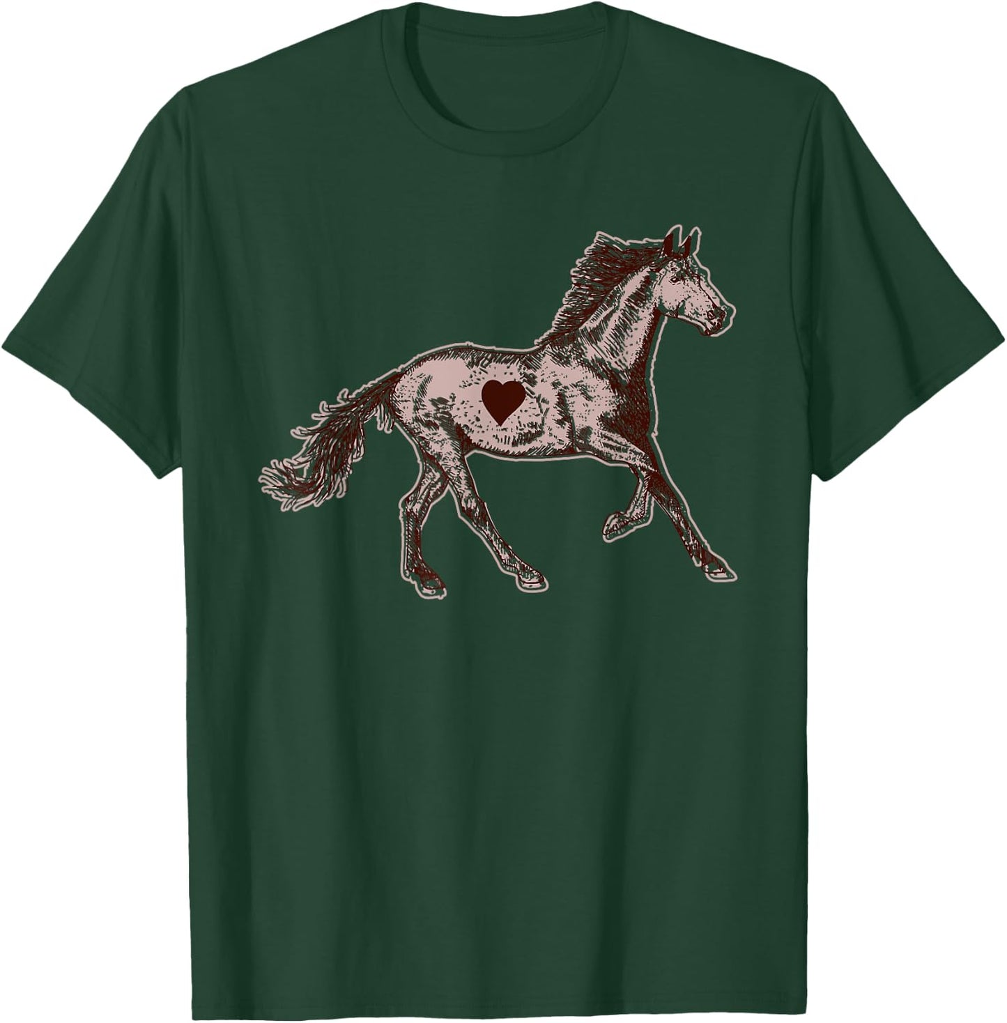 Girl Horse Riding Loves Horses Riding Girl Farm Rider Animal T-Shirt - T-Shirt | Forest