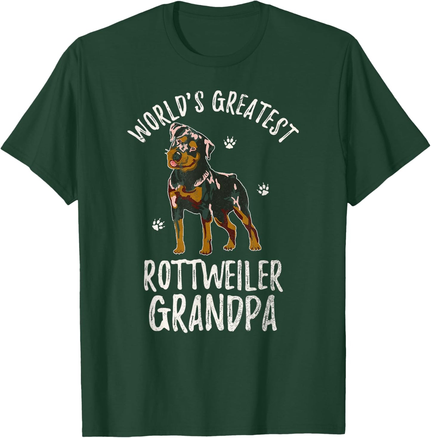 World's Greatest Rottweiler Grandpa Funny Rottie Puppy Lover T-Shirt - T-Shirt | Forest