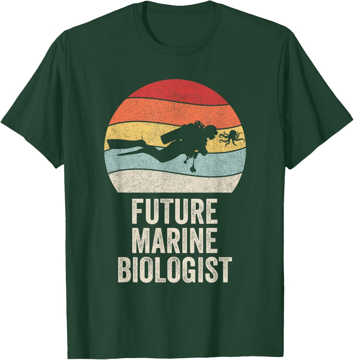 Retro Future Marine Biologist Shirt Gift Marine Biology T-Shirt - T-Shirt | Forest