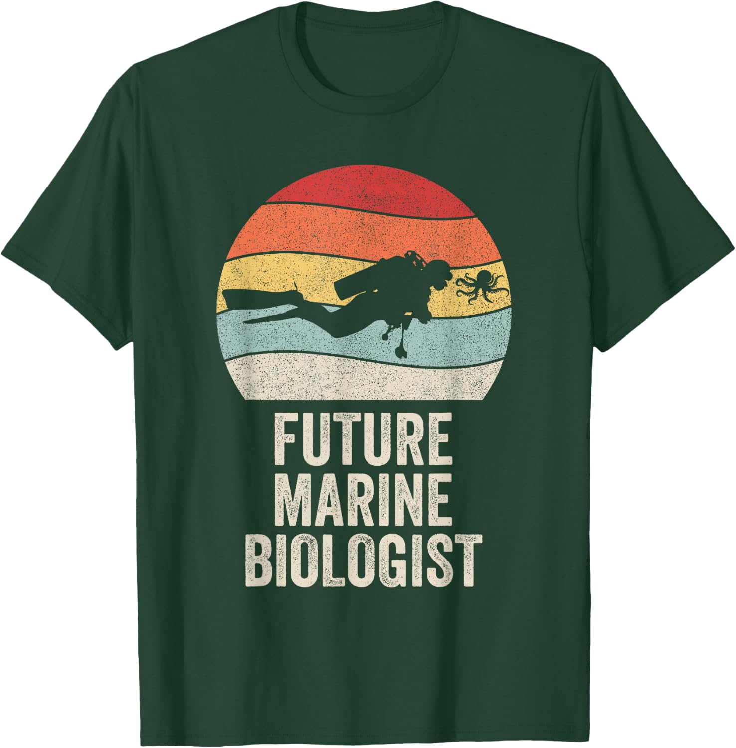 Retro Future Marine Biologist Shirt Gift Marine Biology T-Shirt - T-Shirt | Forest