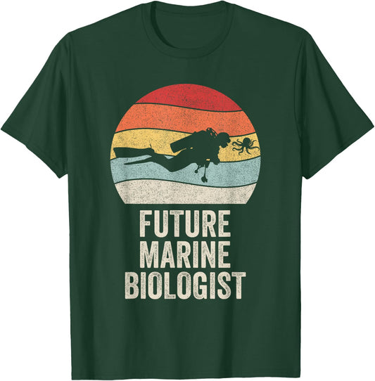 Retro Future Marine Biologist Shirt Gift Marine Biology T-Shirt - T-Shirt | Forest