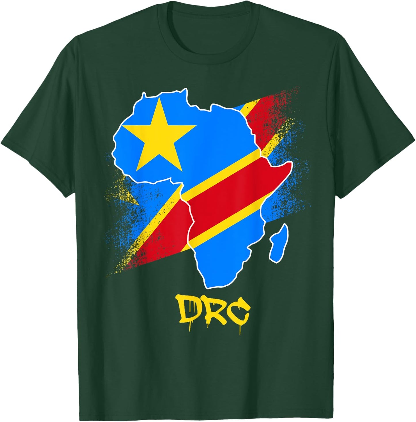 DR Congo flag in Africa Map Love RDC DRC Republic Of Congo T-Shirt - T-Shirt | Forest