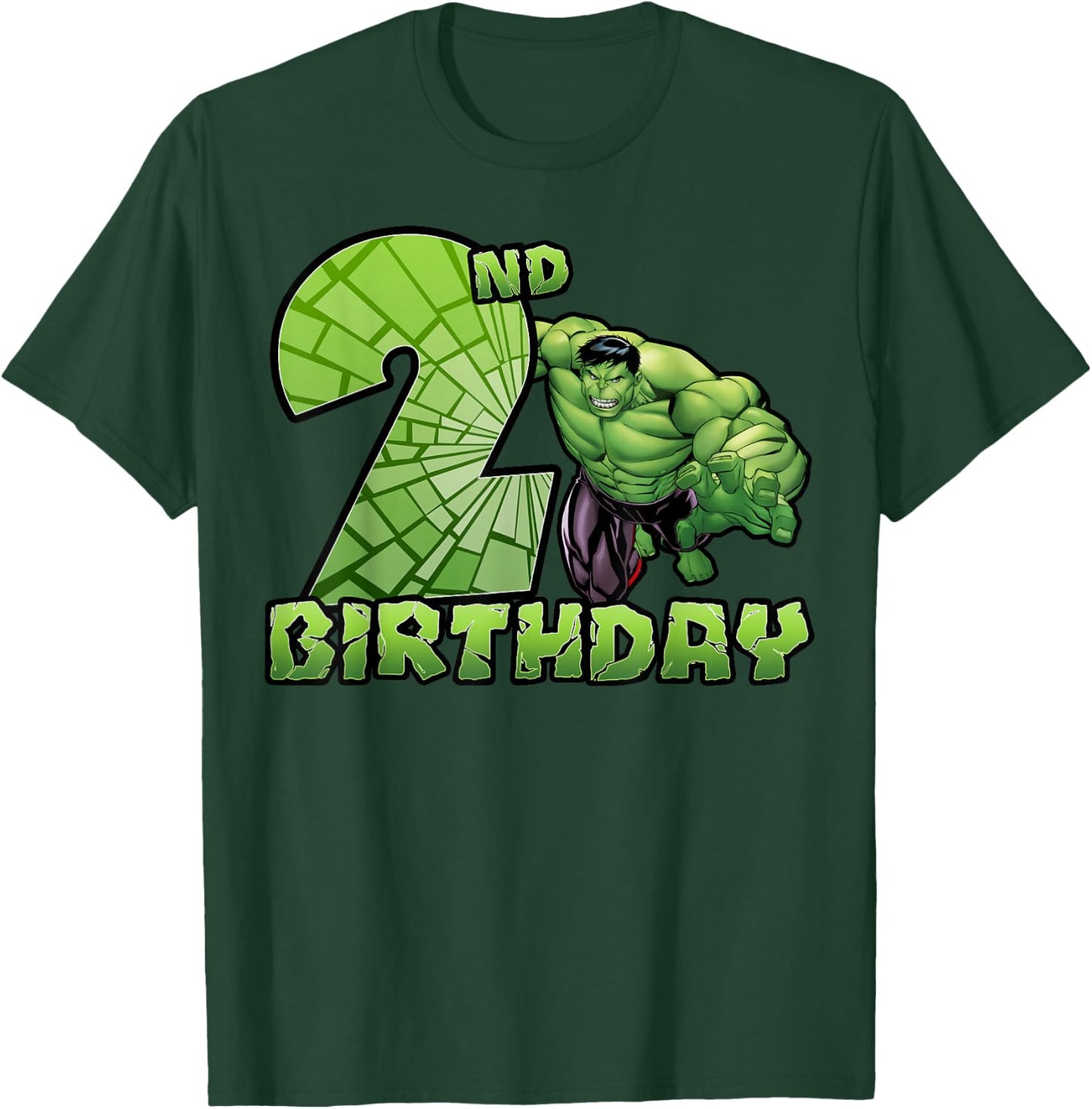 Marvel Avengers Hulk Smash 2nd Birthday T-Shirt - T-Shirt | Forest