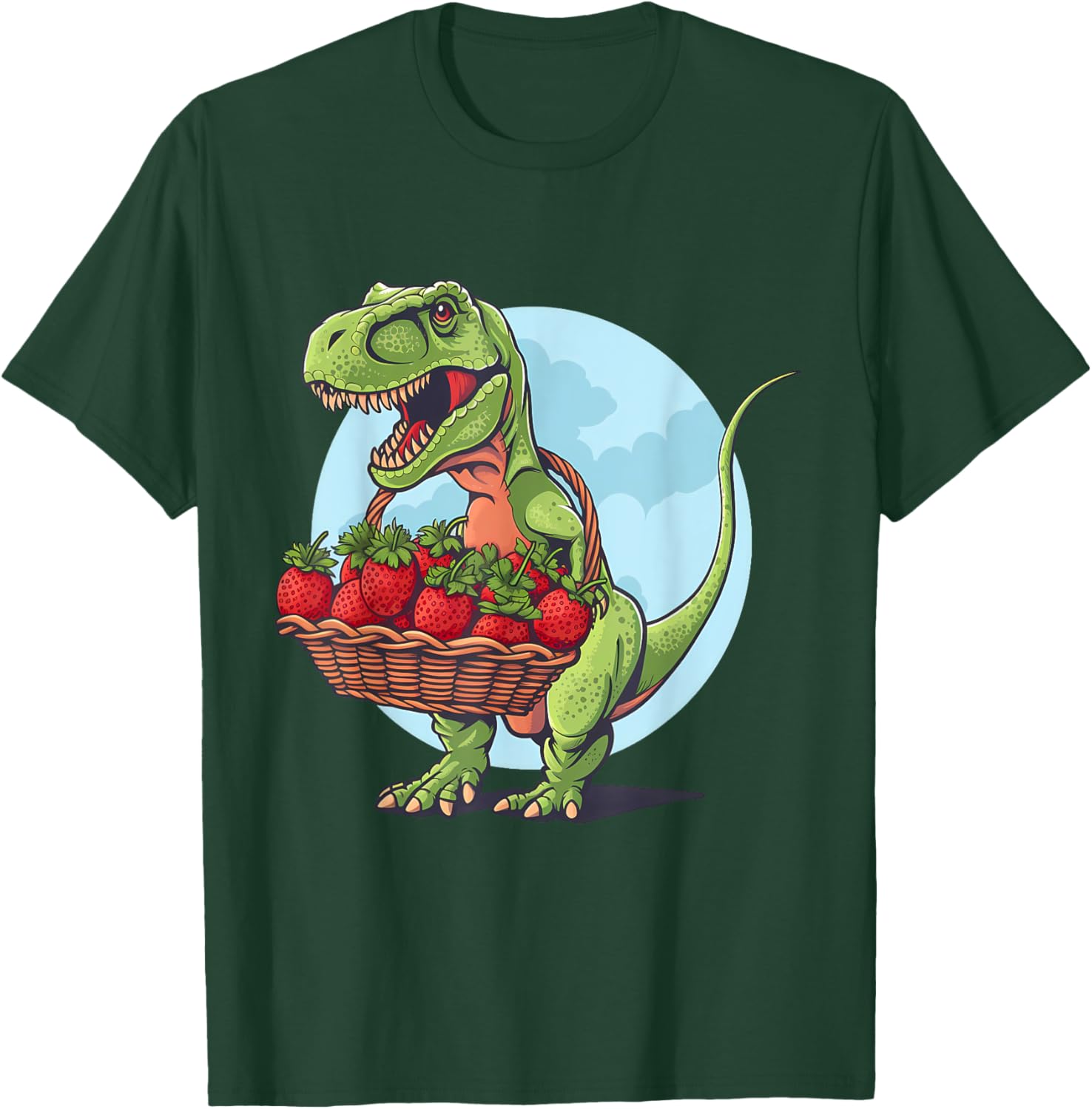 Strawberry Dinosaur Strawberry Fruit Wildlife Drawing Nature T-Shirt - T-Shirt | Forest