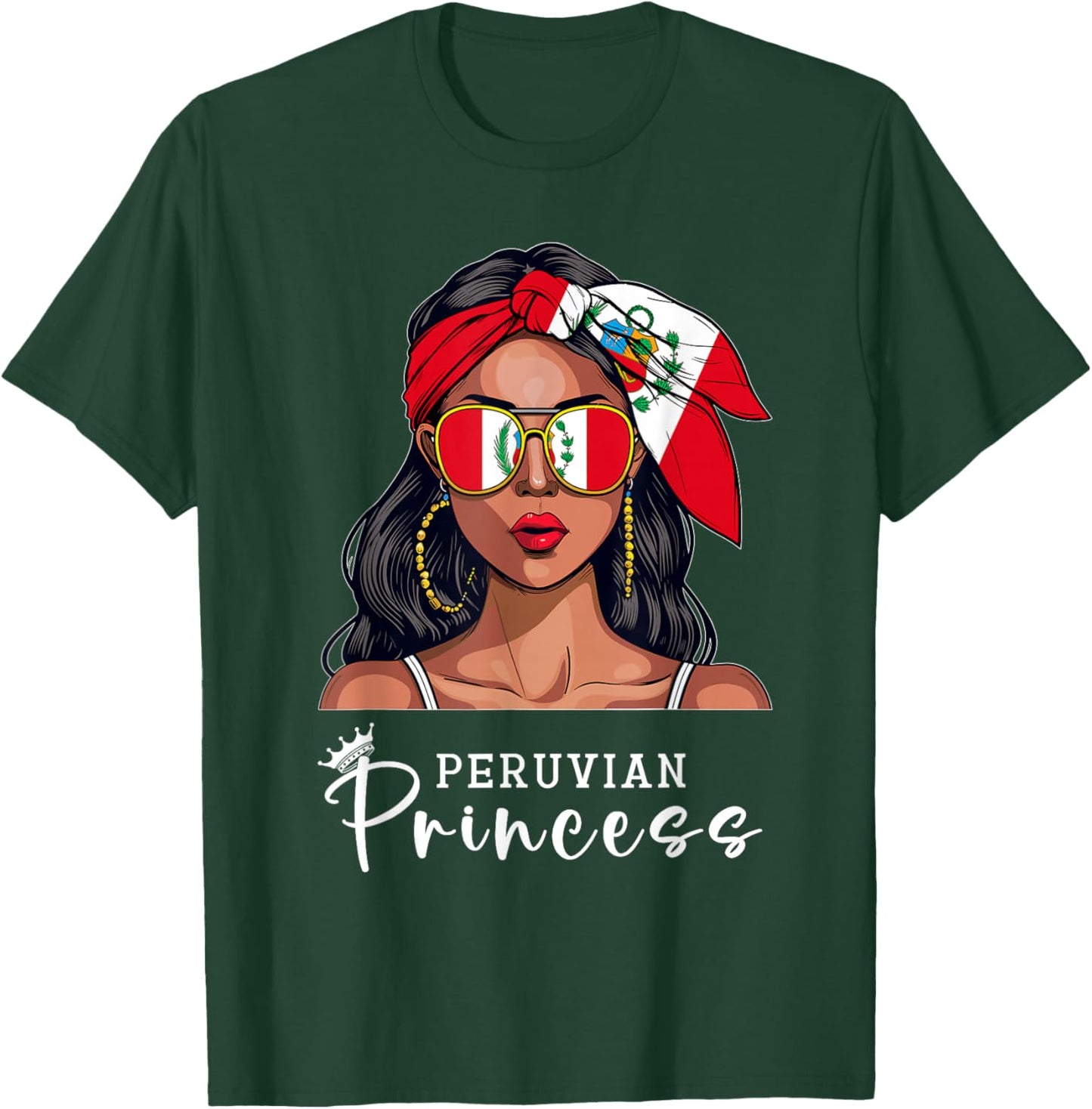 Peruvian Souvenirs Products Woman Flag Princess Peru T-Shirt - T-Shirt | Forest