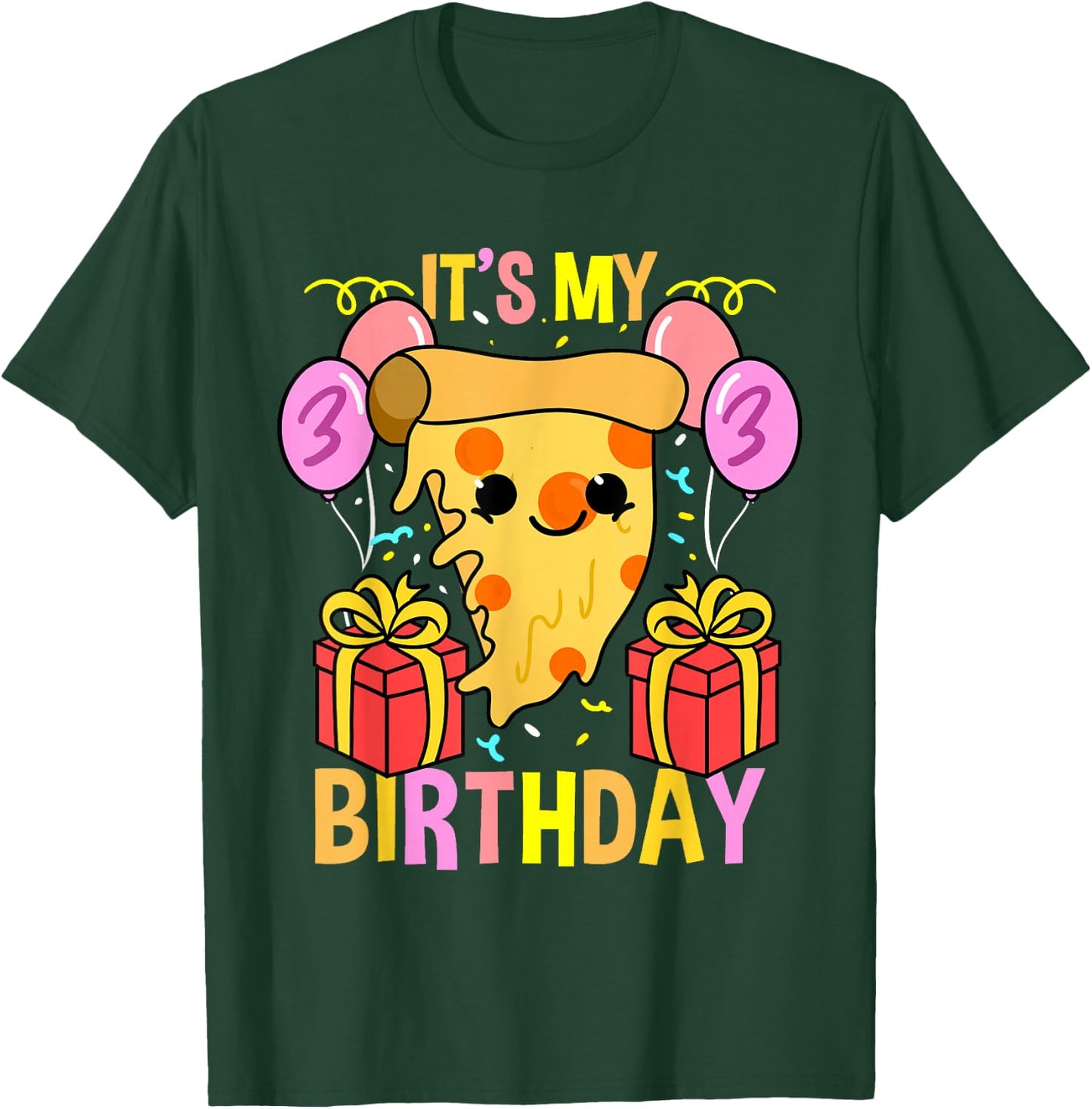 Its My 3rd Birthday Pizza T-Shirt - T-Shirt | Forest