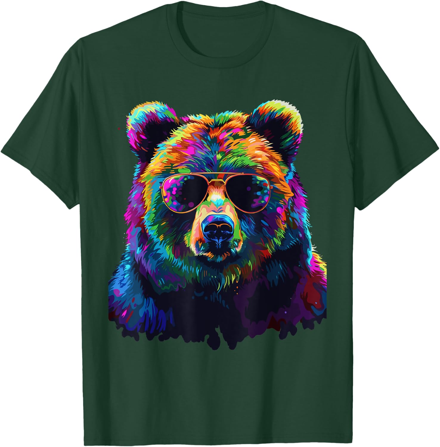 Grizzly Bear Lovers Design Pop Art Funny Grizzly Bear T-Shirt - T-Shirt | Forest