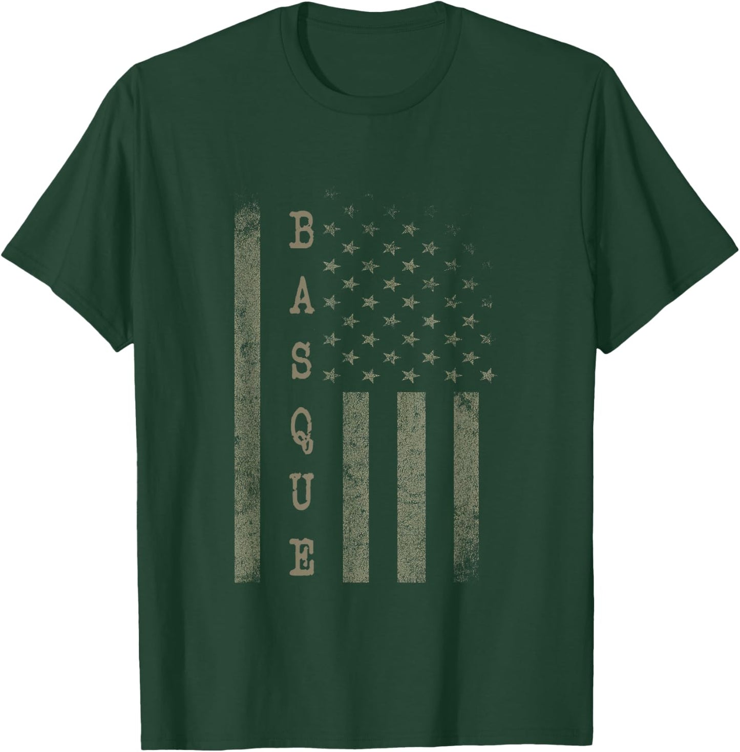 Vintage American Flag Basque pride T-Shirt - T-Shirt | Forest