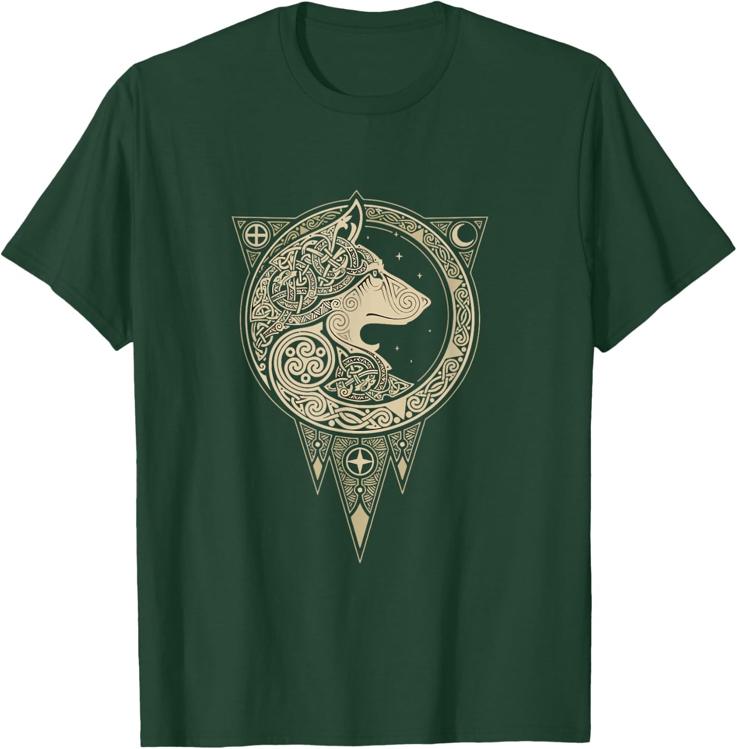 celtic mythology fenrir Wolf runes T-Shirt - T-Shirt | Forest