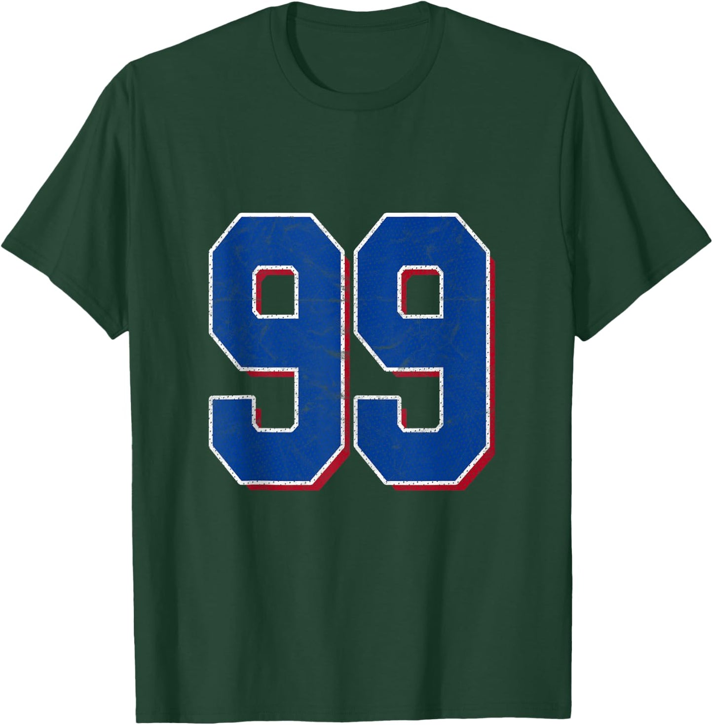 Number 99 Numbered Uniform Sports Team Jersey 99th Birthday T-Shirt - T-Shirt | Forest