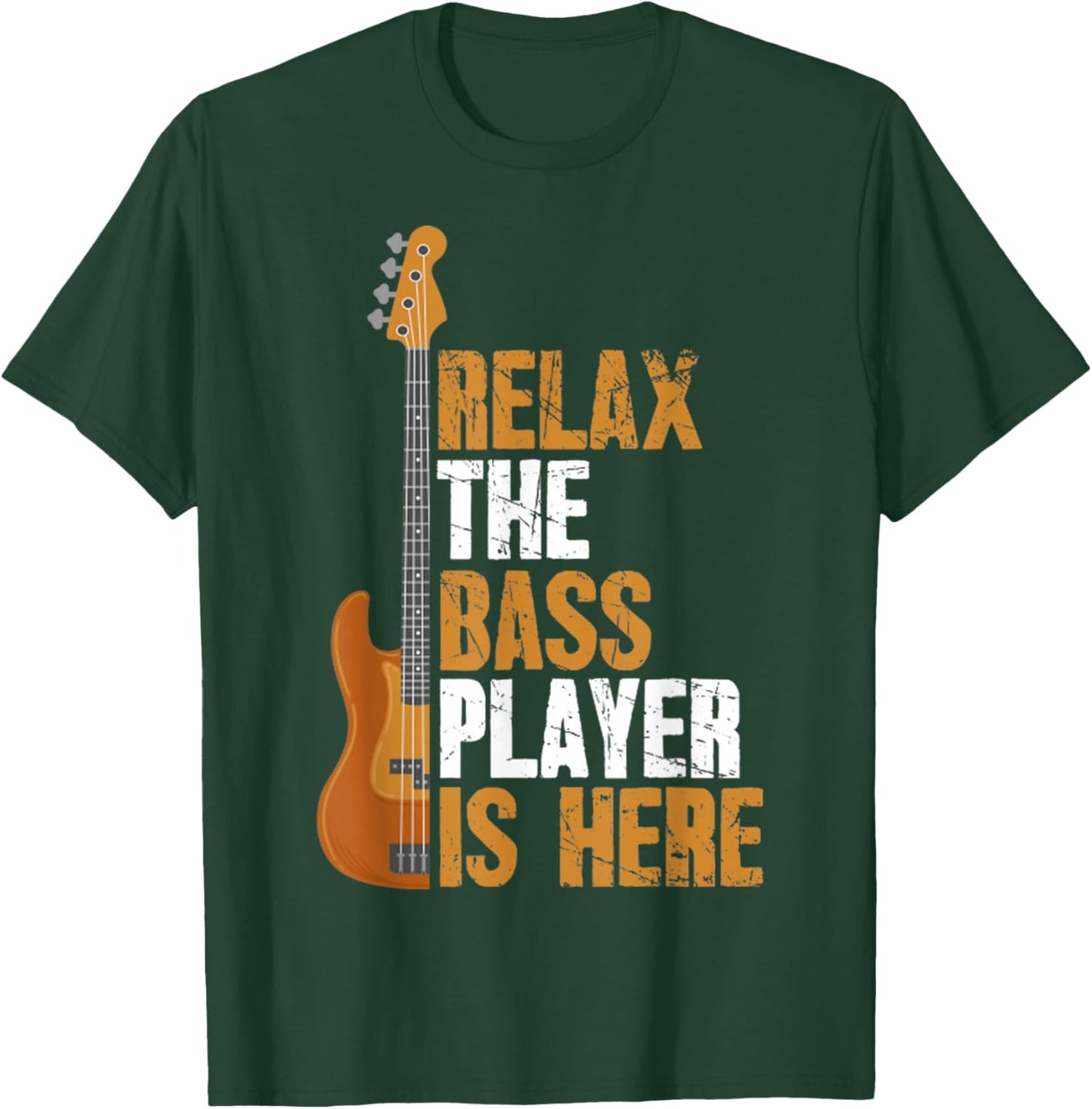 Vintage Relax The Bass Player Is Here Gift Bassist Guitarist T-Shirt - T-Shirt | Forest