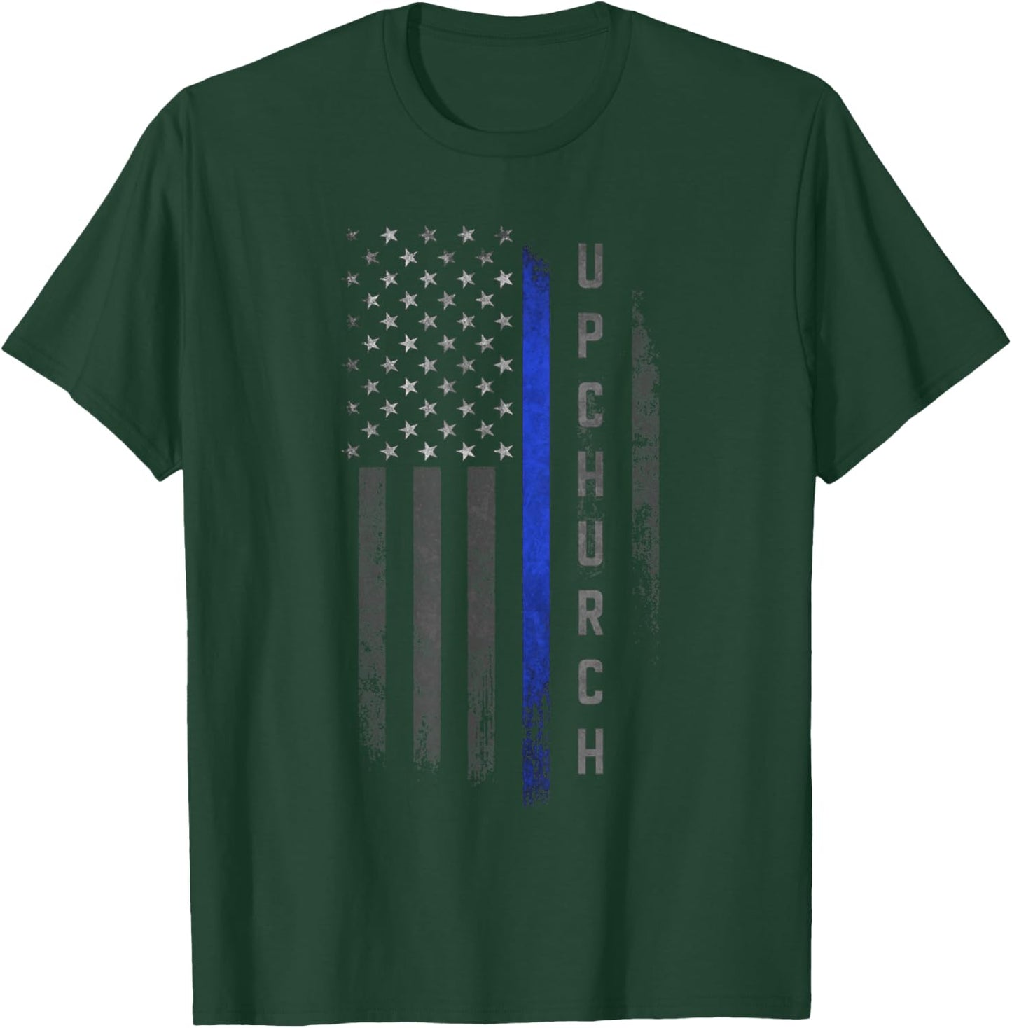 Upchurch Family Thin Blue Line Flag T-Shirt - T-Shirt | Forest
