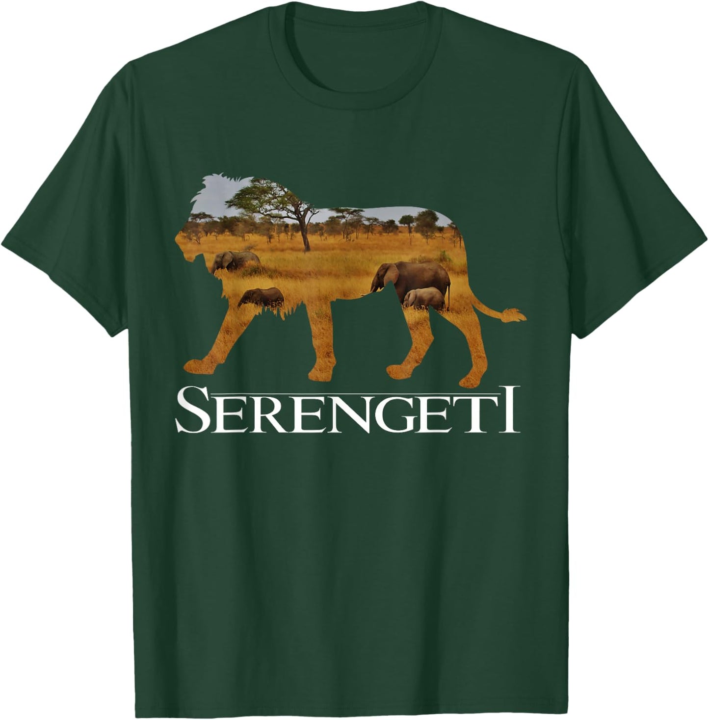 Serengeti African Lion - Elephants in Africa - Cool Tourist T-Shirt - T-Shirt | Forest