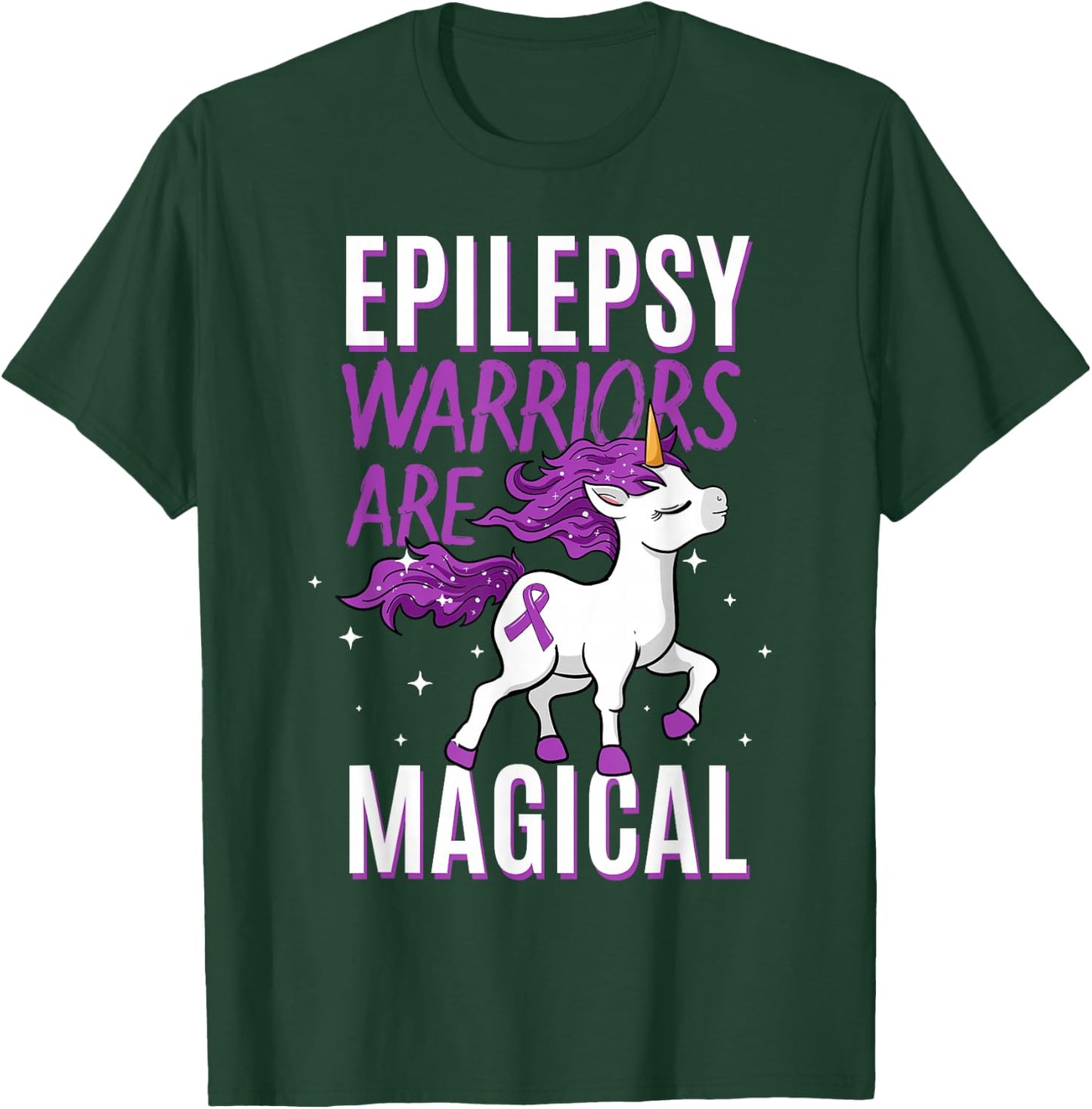 Epilepsie-Bewusstseinsmonat-Kleidung Epilepsy Warriors Are Magical Unicorn Graphic - Black, Small - Men's, Adults with Epilepsy or Supporters, , Short Sleeve, Classic Fit T-Shirt - T-Shirt | Forest