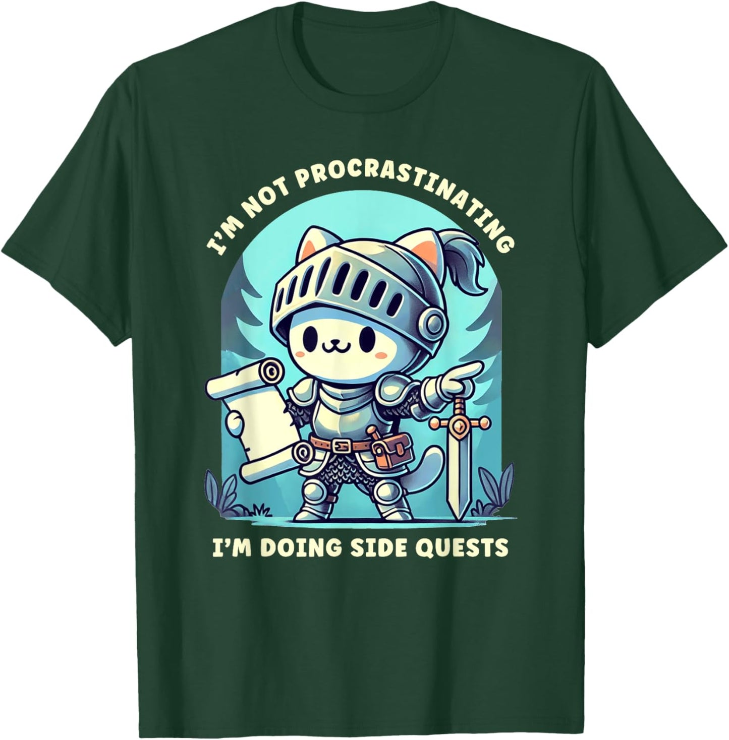 I'm Not Procrastinating I'm Doing Side Quests Gamer T-Shirt - T-Shirt | Forest