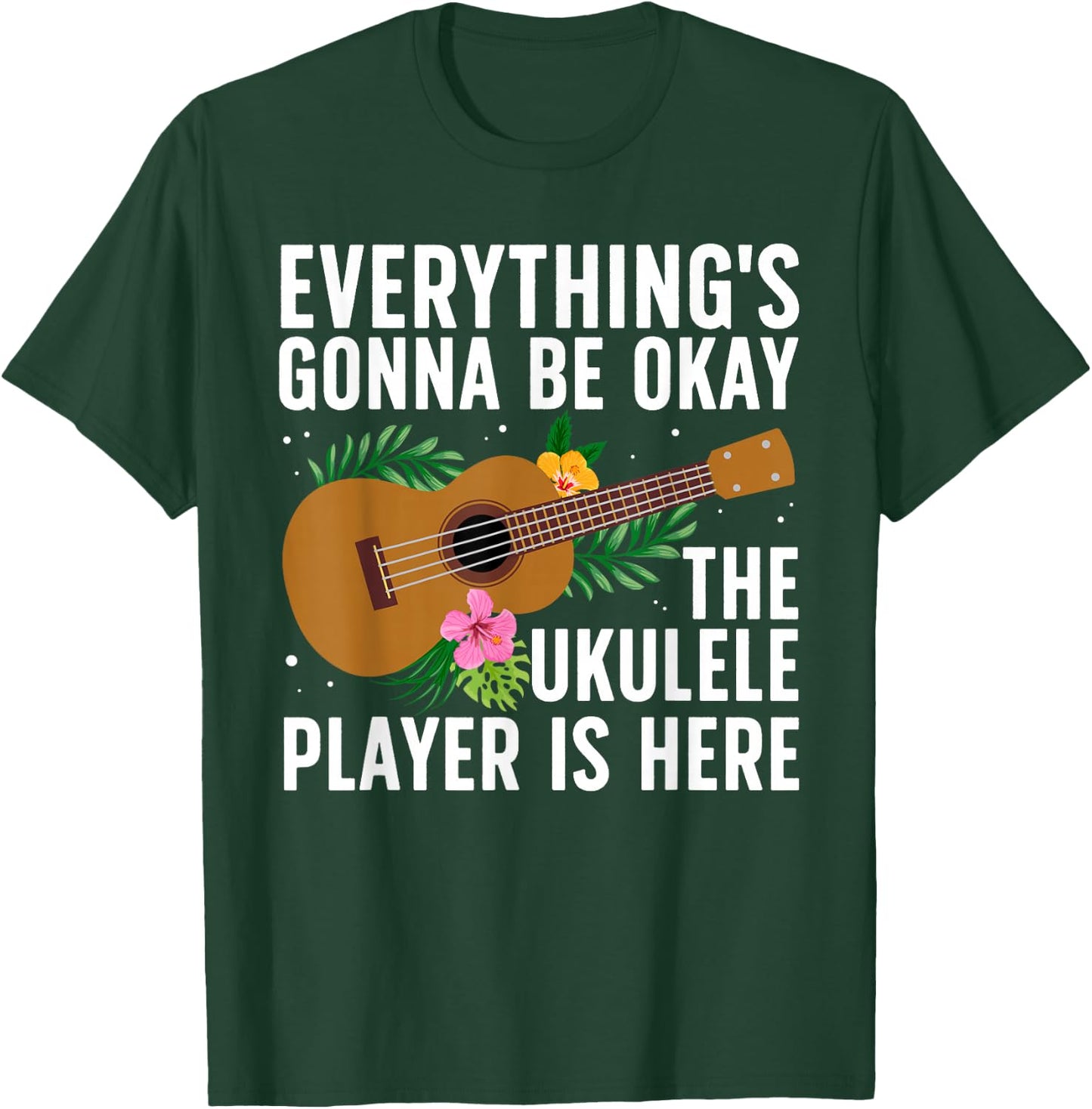 Cool Ukulele Player Design Women Uke Ukulele Lover T-Shirt - T-Shirt | Forest