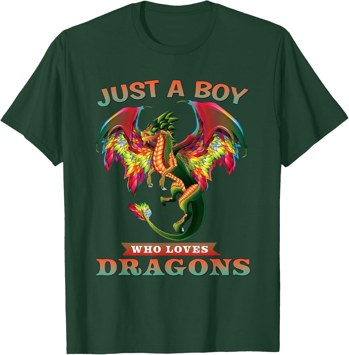 Just A Boy Who Loves Dragons Teen Boy Gifts T-Shirt - T-Shirt | Forest