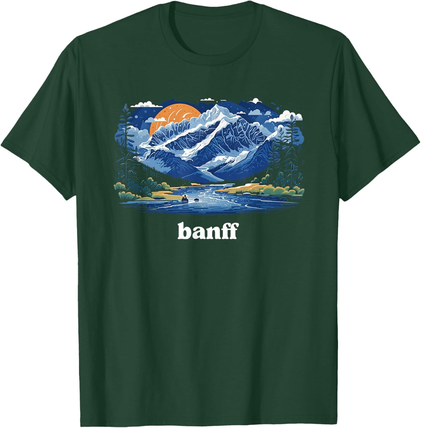 Borough & Bridge Banff Alberta Canada Landscape T-Shirt - T-Shirt | Forest