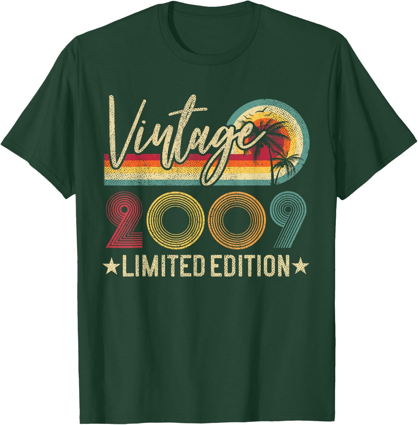 Vintage 2009 16th Birthday Gift 16 Years Old Limited Edition T-Shirt - T-Shirt | Forest