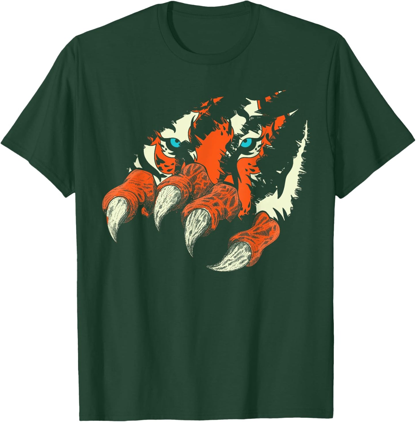 Wildlife Animal Predator Wild Cat Claws Tiger Eyes Tiger T-Shirt - T-Shirt | Forest